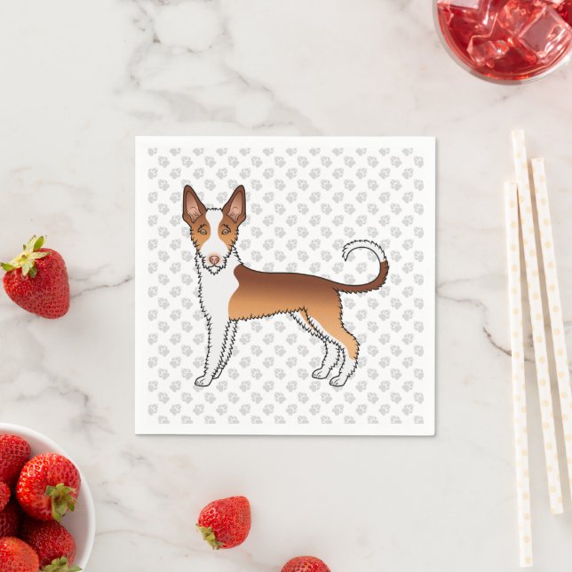 Guardanapo De Papel Cão Ibizan Hound de Cabelo Raspado Vermelho e Bran (Insitu)
