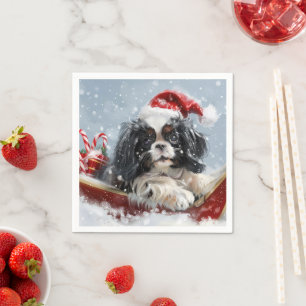 Guardanapo De Papel Cão Japonês Chin Natal Festivo