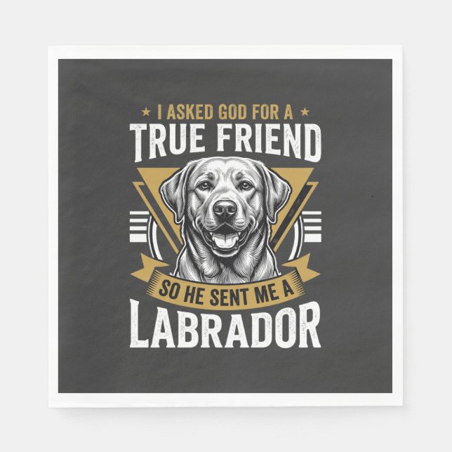 Guardanapo De Papel Cão Labrador Amigo Verdadeiro (Frente)