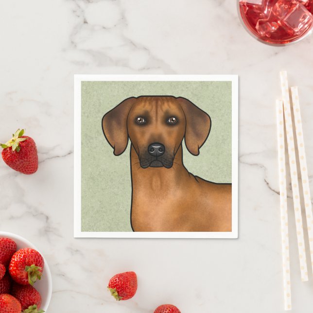 Guardanapo De Papel Cão Leão Africano Rhodesian Ridgeback Cabeça Verde (Insitu)