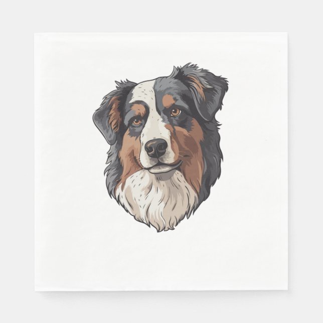 Guardanapo De Papel Cão pastor australiano (Frente)