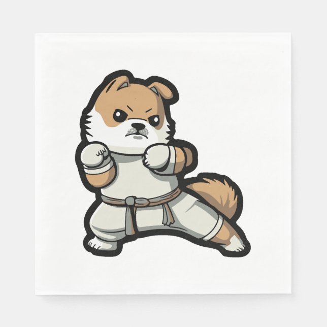 Guardanapo De Papel cão sabe karate (Frente)