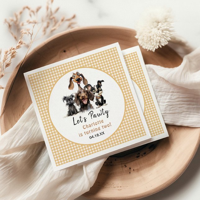 Guardanapo De Papel Cão Vamos Pawty Birthday (Criador carregado)