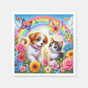 Guardanapo De Papel Cãozinho/cachimbo/arco-íris de gatinho