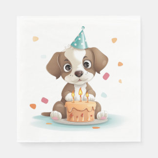 Guardanapo De Papel Cãozinho de aniversário