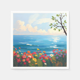 Guardanapo De Papel Capa de Mar Impressionista com Jardim Bloqueador