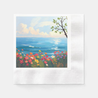 Guardanapo De Papel Capa de Mar Impressionista com Jardim Bloqueador