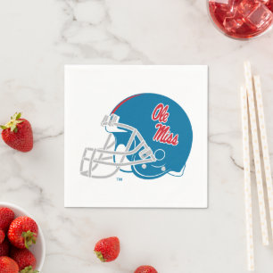 Guardanapo De Papel Capacete Ole Miss Futebol   Azul claro