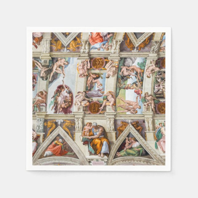 Guardanapo De Papel Capela Sistina Michelangelo - Vaticano, Roma, Itál (Frente)