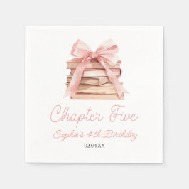 Guardanapo De Papel Capítulo Cinco Laços Cor-de-Rosa Livros Festa de A