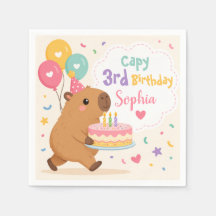 Capivara Menina Fofa Capy Aniversário de 3 anos Bo