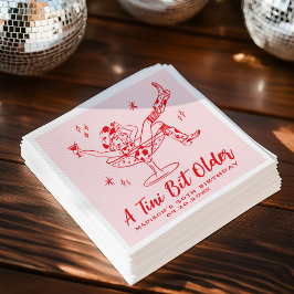 Guardanapo De Papel Caprichoso Um Pouquinho Mais Velho Rosa e Vermelho