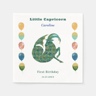 Guardanapo De Papel Capricorn Zodiac 1st Birthday Balloons Artistic