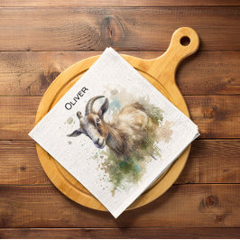 Guardanapo De Papel Caprino de Aquarela, personalizado