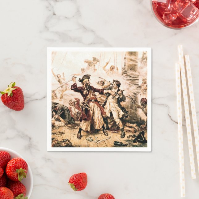 Guardanapo De Papel Captura, Barba Negra Pirata, Vingança da Rainha An (Insitu)