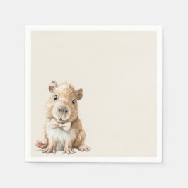 Guardanapo De Papel Capybara Baby Shower Napkin • Girl Edition