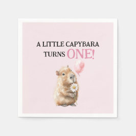 Guardanapo De Papel Capybara Birthday Napkin • First Birthday