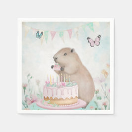 Guardanapo De Papel Capybara Cakefest Kids - Papel do Partido Napkins