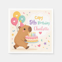 Capybara Capy Aniversário de 5 anos Nome da Menina
