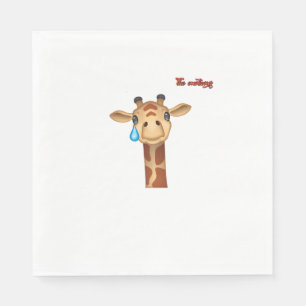 Guardanapo De Papel cara de girafa chorando emoji
