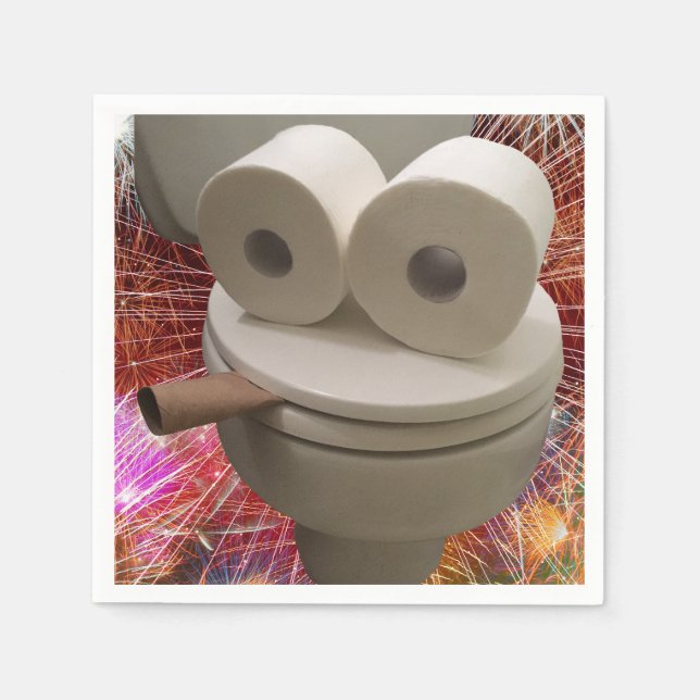 Guardanapo De Papel Cara de Vaso Sanitário Sorridente (Frente)