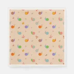 Guardanapo De Papel Caracóis e Flores Napkins