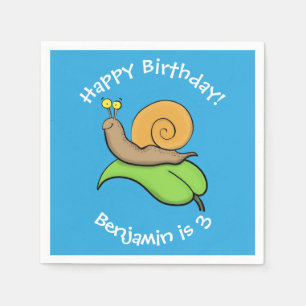 Guardanapo De Papel Caracol bonito e feliz numa ilustração de desenh