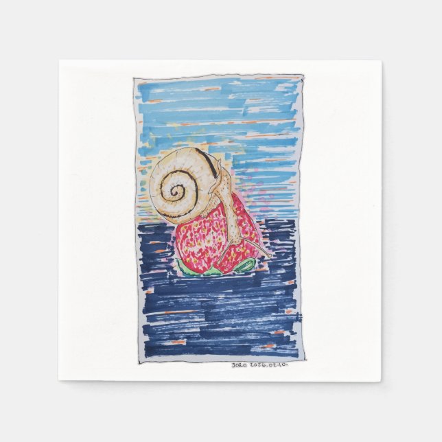 Guardanapo De Papel Caracol na Morango (Frente)