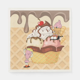 Guardanapo De Papel Caracteres de Cone de Sorvete de Sorvete do Kid