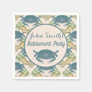 Guardanapo De Papel Caranguejo Banquete-Aquarela-Caranguejos Azuis, Ap