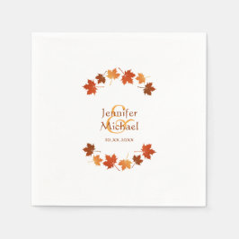 Guardanapo De Papel carapaça de outono folhas casamento outono rústico