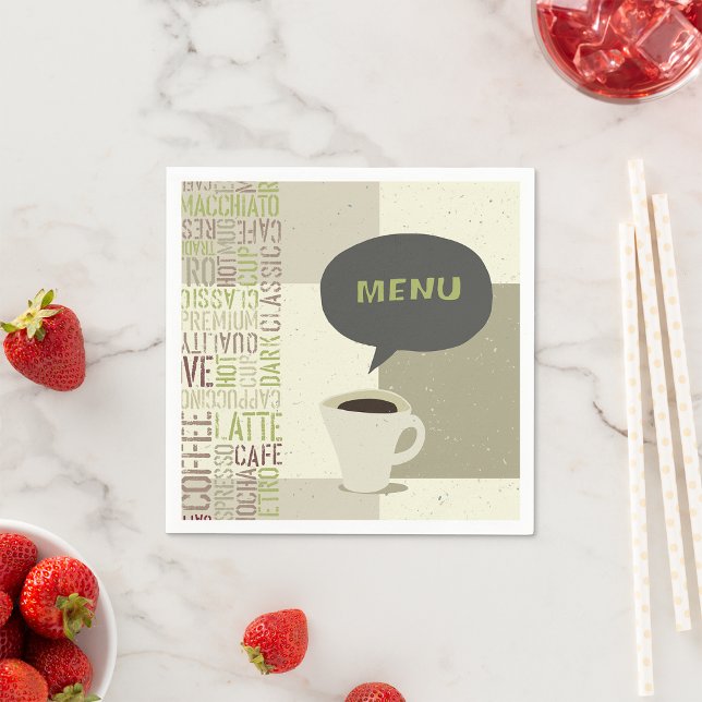 Guardanapo De Papel Cardápio Minimalista de Café Bar (Criador carregado)