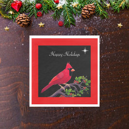 Guardanapo De Papel Cardeal para Feriado Negro e Vermelho