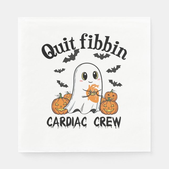 Guardanapo De Papel Cardíaca Engraçada Boo-Ghost Pumpkin (Frente)