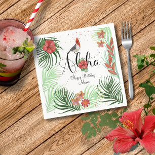 Guardanapo De Papel Cardinal Vermelho Autêntico Havaiano & Floral Trop