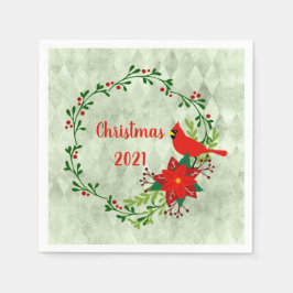 Guardanapo De Papel Cardinals Wreath Personalizado