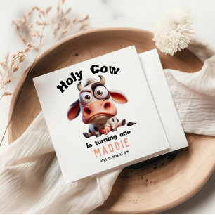 Guardanapo De Papel Caricaturas da vaca, sou um primeiro aniversario d