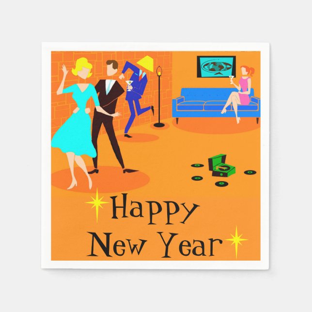 Guardanapo De Papel Caricaturas Retro Partido Cocktail Descartável Nap (Frente)