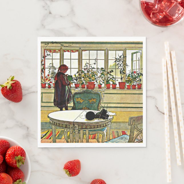 Guardanapo De Papel Carl Larsson - Flores em uma janela (Insitu)
