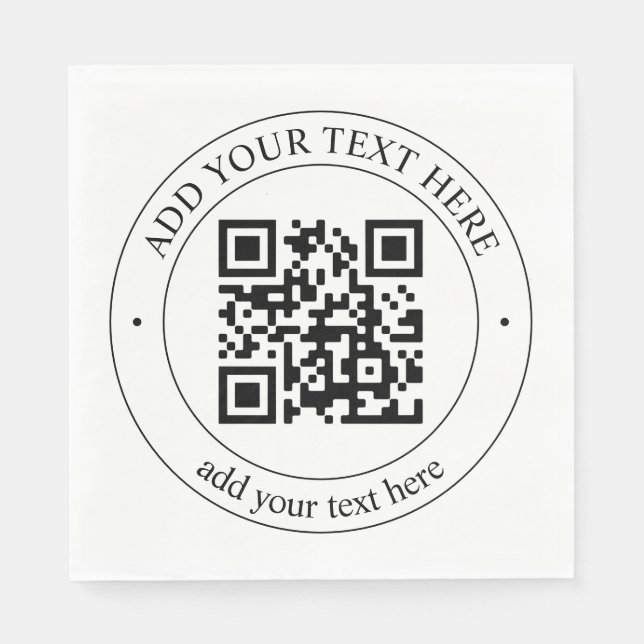 Guardanapo De Papel Carregue seu próprio código QR e texto personalizá (Frente)