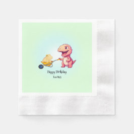 Guardanapo De Papel Carrinho de canudo de dinossauro engraçado para fe