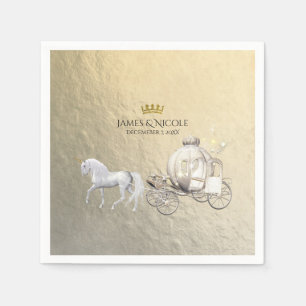 Guardanapo De Papel Carrinho de Histórias da Princesa Real Dourada & U