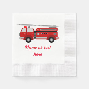 Guardanapo De Papel Carro de bombeiros vermelho com texto