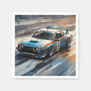 Guardanapo De Papel Carro de Corrida Azul esportivo