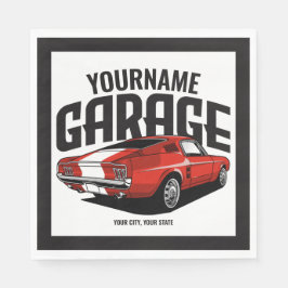 Guardanapo De Papel Carro Muscular Personalizado, 1967, Garagem Vermel