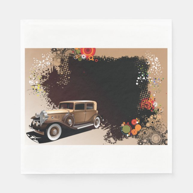 Guardanapo De Papel Carro vintage Grunge Paper Napkins (Frente)