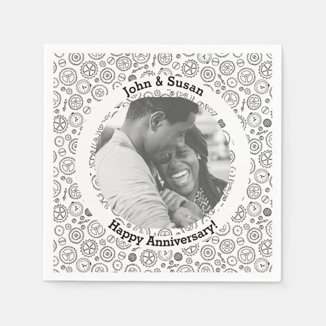 Guardanapo De Papel Carroçaria Vitoriana, Branco e Preto (Frente)