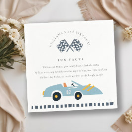 Guardanapo De Papel Carros De Corrida Azul, Cuja Idade Fatos De Brinca