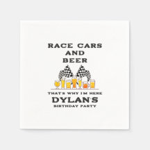 Carros de Corrida & Cerveja Bandeira Xadrez Aniver