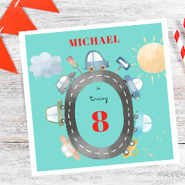 Guardanapo De Papel Carros e veículos no aniversário do garoto da estr